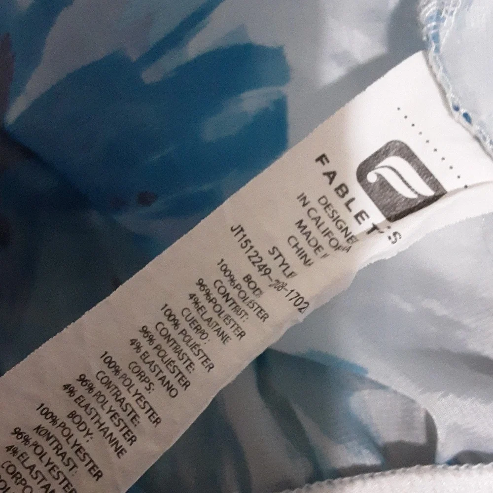 FABLETICS Women Blue Floral Mesh Long Sleeve Lightweight Zip Jacket XS retro y2k - Picture 8 of 10